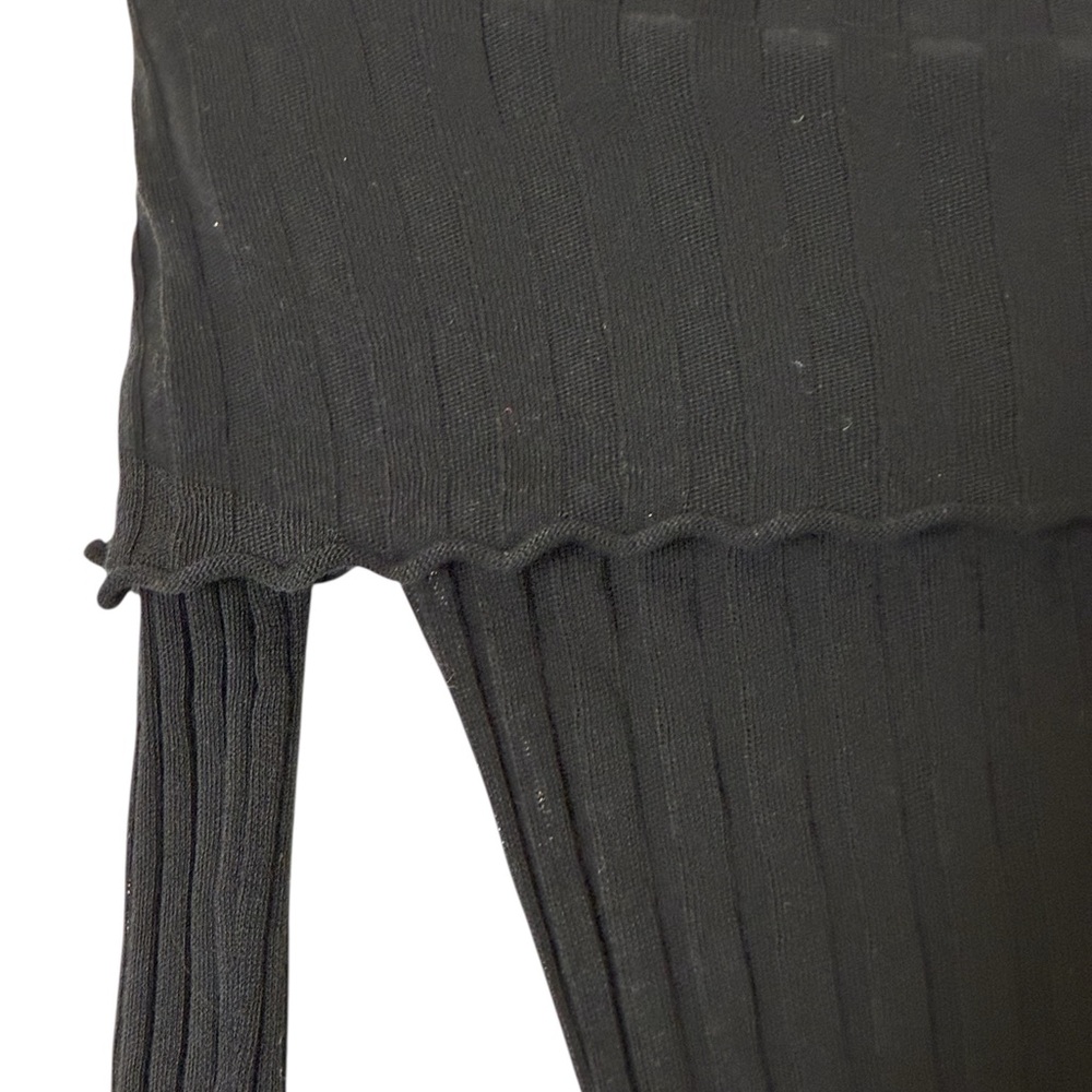 Guess | Like new cowl neck off the shoulder rib knit long sleeve sheer top - Picture 6 of 13